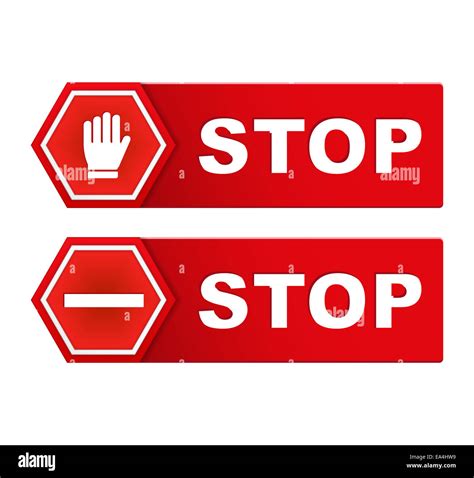 Two Red Stop Signs Stock Photo Alamy