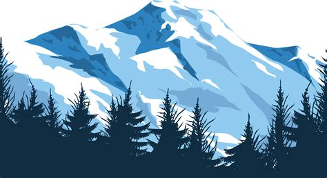 Mount Everest Mountain Euclidean Vector Illustration Forest Snow
