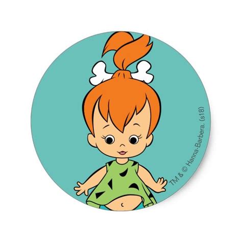 The Flintstones Pebbles Flintstone Classic Round Sticker Zazzle