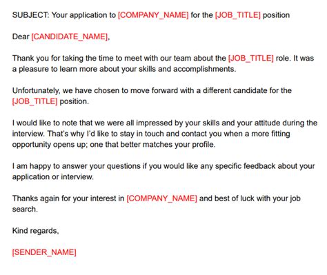 Free Download 7 Candidate Rejection Email Templates For Hr