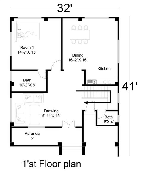 Free woodworking plans toy box. Simple 2 storey house design with floor plan 32'X40' 4 ...