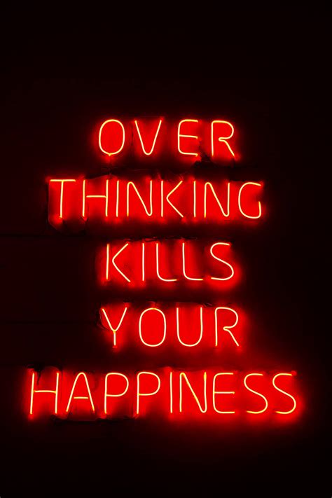 Download Neon Lights Happiness Quote Wallpaper