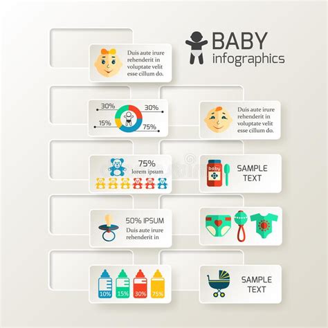 Baby Feeding Information Infographic Layout Stock Illustrations 13