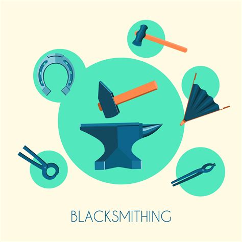 Blacksmith Basic Symbols Emblems Poster 459616 Vector Art At Vecteezy