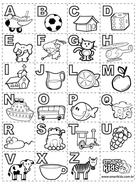 Alfabeto Para Crianças Imprimir E Colorir A A Z