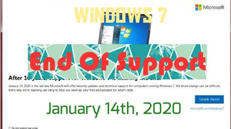 Windows 7 End Of Support Is On January 14th 2020 Windows7endoflife