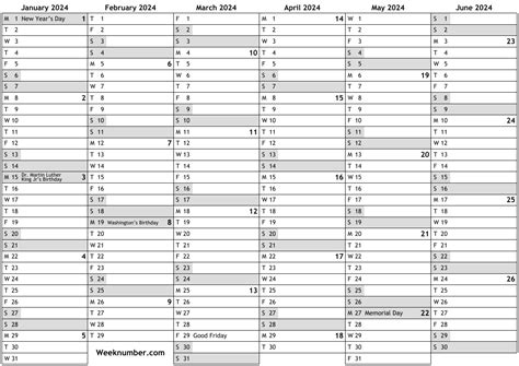 2024 Calendar With Week Numbers Printable Lausd Academic Calendar