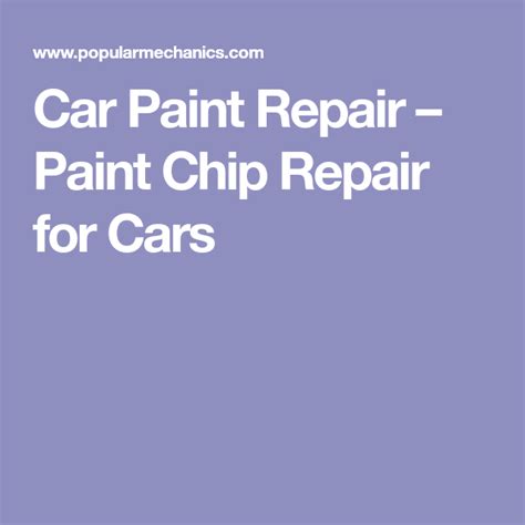 How To Repair Car Paint Chips With Images Car Painting Paint Chip