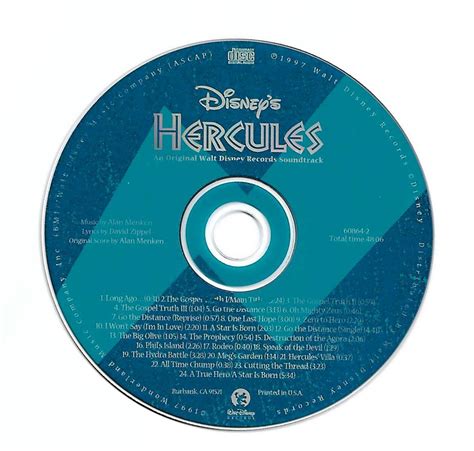 Disney Hercules Soundtrack Cd Alan Menken Go The Distance Song 1st
