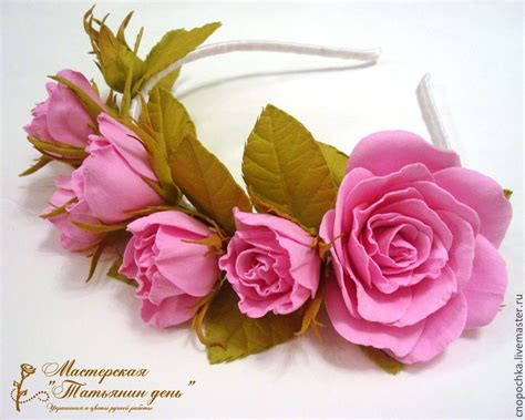 Купить Ободок с нежными розами розовый венок венок из цветов венок