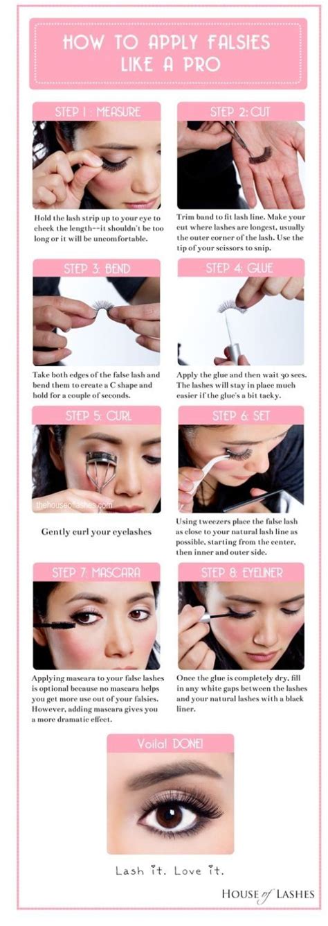 how to apply the false eyelash pretty designs