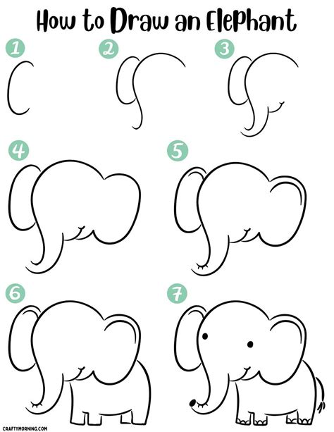 Easy Elephant Drawing Elephant Ears Giraffe Easy Elephant Drawing