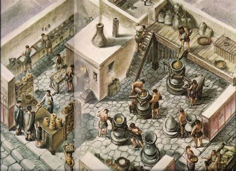 Ancient Roman Bakery Drawing Of The Average Work Day In An Ancient