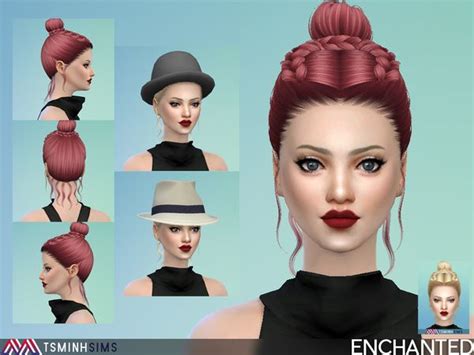 Tsminhsims Enchanted Hair 50 Sims 4 Sims Womens Hairstyles
