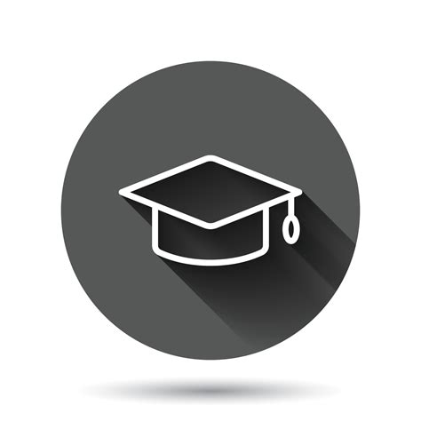 Graduation Hat Icon In Flat Style Student Cap Vector Illustration On