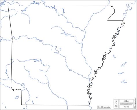 Arkansas Free Map Free Blank Map Free Outline Map Free Base Map