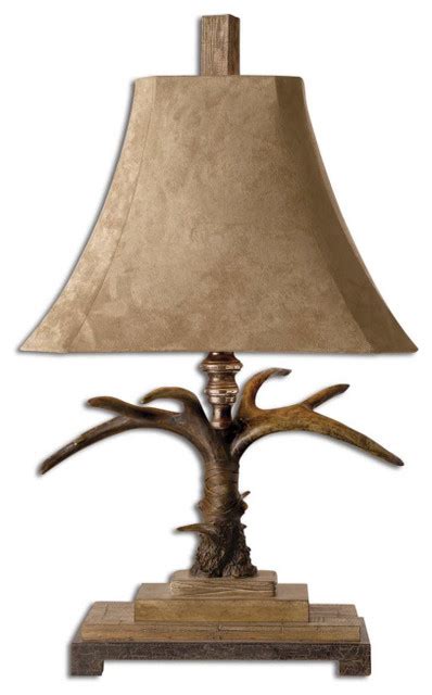 Staghorns are epiphytic ferns, which means they grow naturally on bark or tree branches. Stag Horn Rustic Western Lamp - Rustic - Table Lamps - by ...