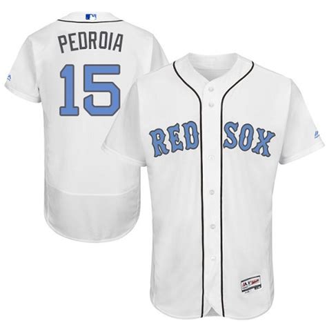 Mens Majestic Boston Red Sox 15 Dustin Pedroia Authentic White 2016