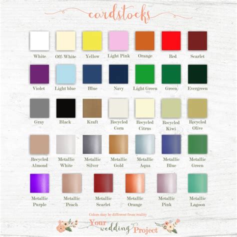 Color Charts And Fonts Color Chart For By Yourweddingproject
