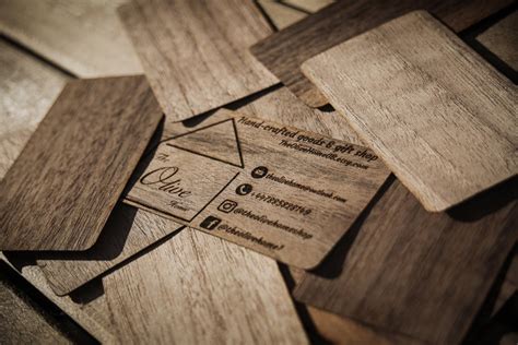 Set Of 10 Wood Business Cards Modern Business Card Custom Business
