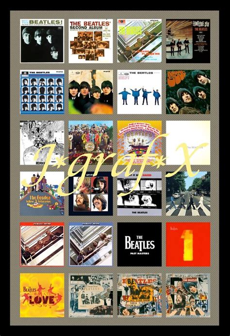 The Beatles Compilation Of Lp Album Covers Poster