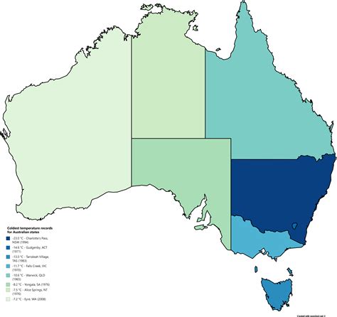 Coldest Temperatures Recorded In Australian States Australian States