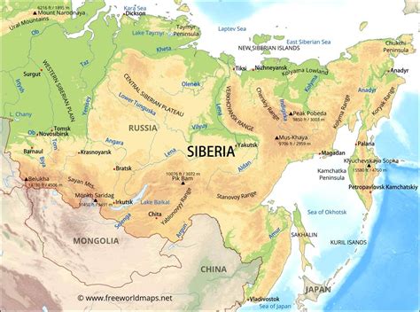 East Siberian Uplands Map