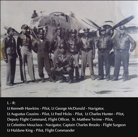 Photo Of B 25 Crew With Names Of Tuskegee Airmen From The Collection Of