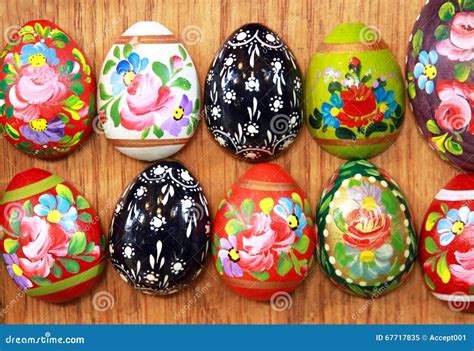 Easter Eggs As A Colorful Background Hand Painted Beautiful And Stock