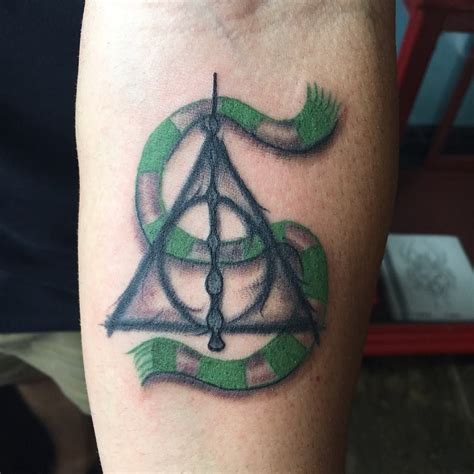 Brenna Did This Awesome Slytherin Elder Wand Deathly Hallows Tattoo