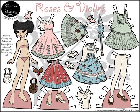Roses And Violins A Lolita Fashion Paper Doll Paper Dolls Paper Dolls