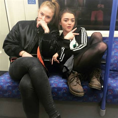 On The Subway With Sophie Maisie Williams Sophie Turner Maisie