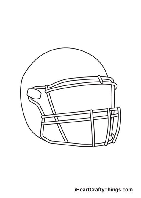 Football Helmet Drawing How To Draw A Football Helmet Step By Step