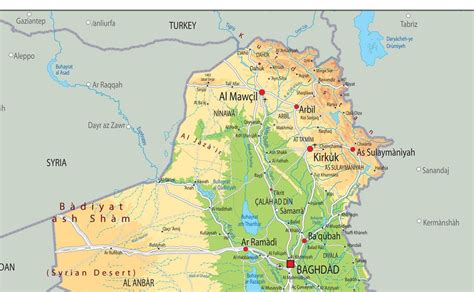 Iraq Physical Map I Love Maps