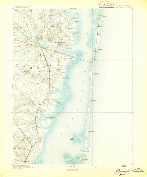 Barnegat New Jersey 1893 Usgs Old Topo Map 15x15 Nj Quad Old Maps