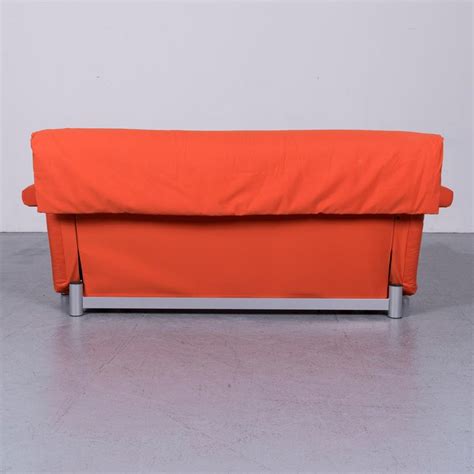 Twin moveable lumbar cushions fill the width of the. Ligne Roset Multy Fabric Sofa-Bed Orange Two-Seat Couch ...