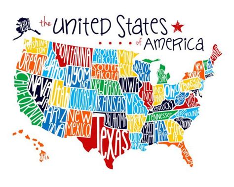 United States Of America Map Fun Us Map For Playroom Classroom Or
