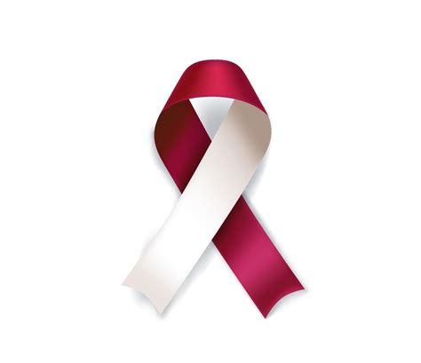 Head And Neck Cancer Awareness Symbol Burgundy And Ivory Ribbon