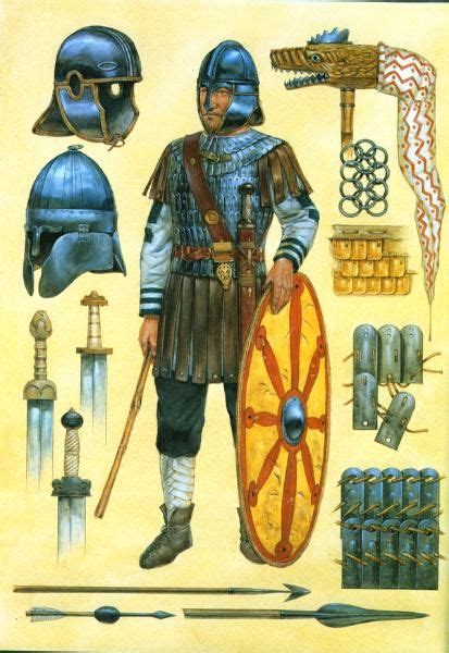Infantryman, II Britannica, fourth century AD by Richard Hook | Roman