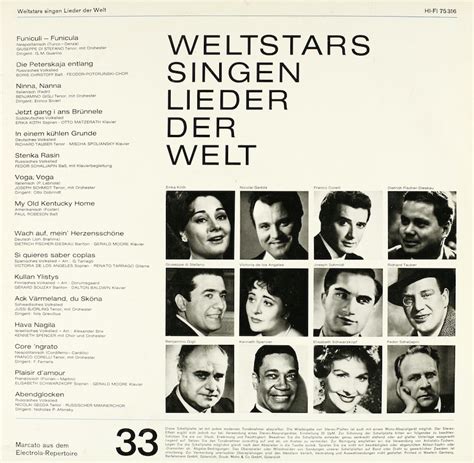 Weltstars Singen Lieder Der Welt Bertelsmann Vinyl Collection