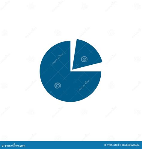 Pie Chart Blue Icon On White Background Blue Flat Style Vector