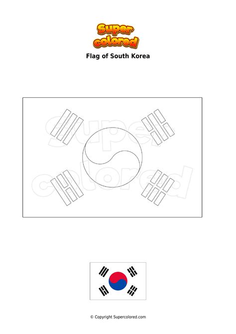 Coloring Page Flag Of South Korea Supercolored Com