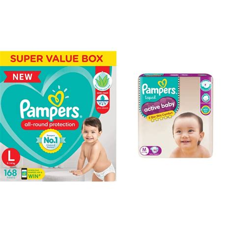 Buy Pampers All Round Protection Pants Large Size Baby Diapers L 168