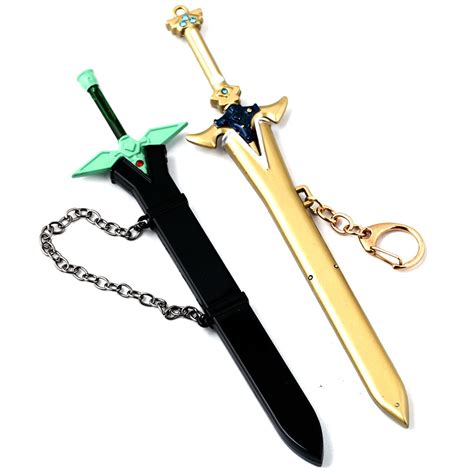 10 Pcslot 17cm Anime Sword Art Online Sao Cosplay Swords Keychain