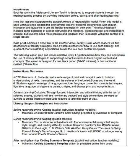 Free 9 Sample High School Lesson Plan Templates In Pdf Ms Word