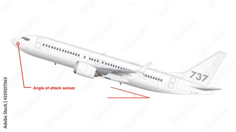 Schematic Of Boeing 737 Max Aircraft Stock Illustration Adobe Stock