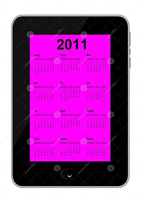 Calendar 2011 Inserted In Mobile Phone Vector Stock Vector