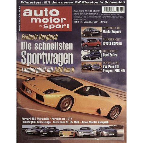 Auto Motor Sport Heft 1 21 Dezember 2001 Lamborghini Zeitschrift