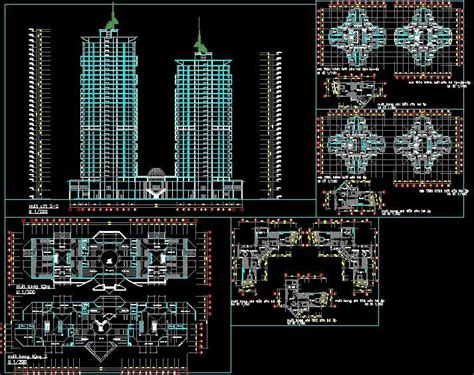 High Rise Corporate Tower Building Section Cad Drawin