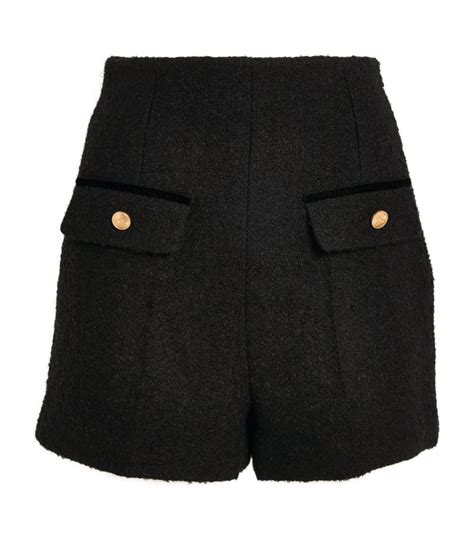 SANDRO Black High Waist Shorts Harrods UK